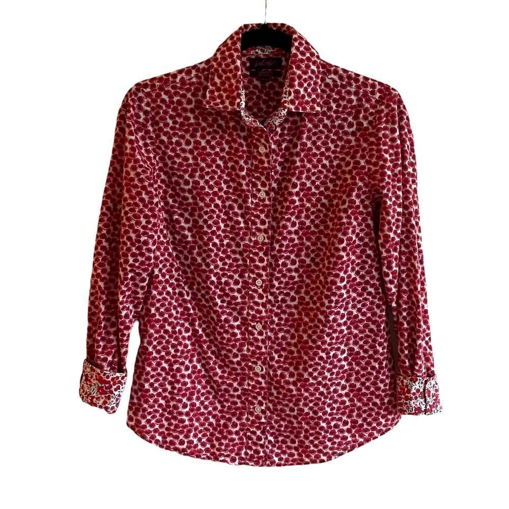 LIBERTY ART FABRIC Cotton Floral Print Button Front Shirt Blouse XS